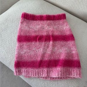 TACH pink wool mini skirt